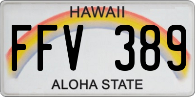 HI license plate FFV389