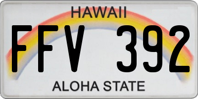 HI license plate FFV392