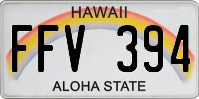 HI license plate FFV394