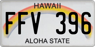 HI license plate FFV396