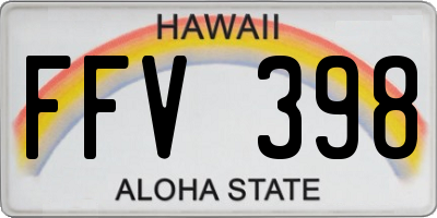 HI license plate FFV398