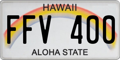 HI license plate FFV400