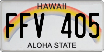 HI license plate FFV405