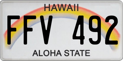 HI license plate FFV492