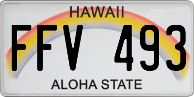 HI license plate FFV493