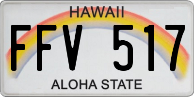 HI license plate FFV517