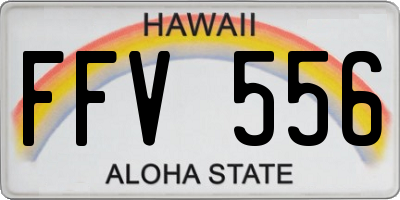 HI license plate FFV556
