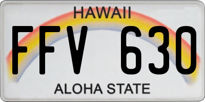 HI license plate FFV630