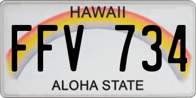 HI license plate FFV734