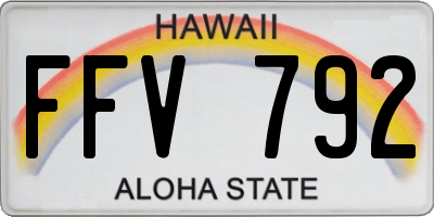HI license plate FFV792