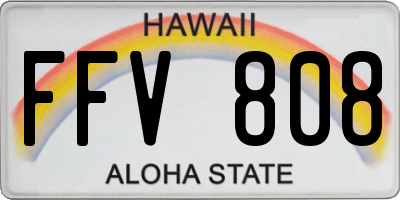 HI license plate FFV808