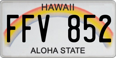 HI license plate FFV852