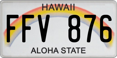 HI license plate FFV876