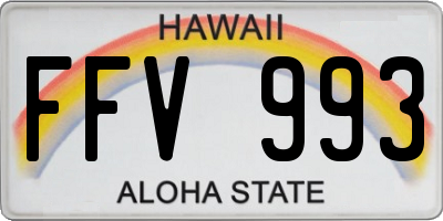 HI license plate FFV993