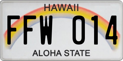 HI license plate FFW014