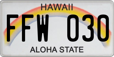 HI license plate FFW030