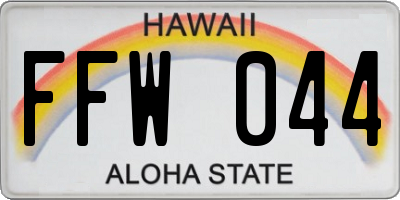 HI license plate FFW044