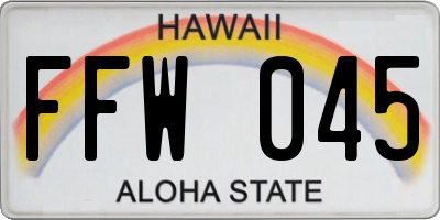 HI license plate FFW045