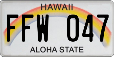 HI license plate FFW047