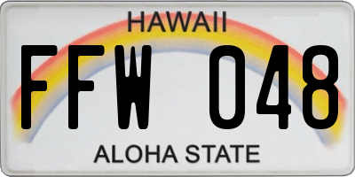 HI license plate FFW048