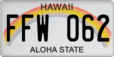 HI license plate FFW062