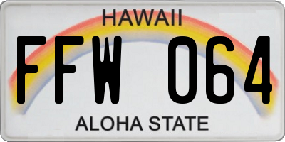HI license plate FFW064