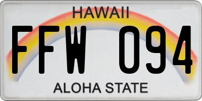 HI license plate FFW094