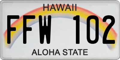 HI license plate FFW102