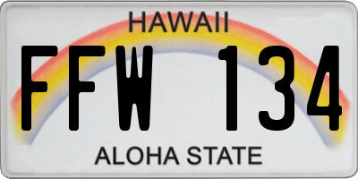 HI license plate FFW134
