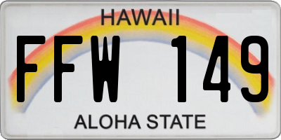 HI license plate FFW149