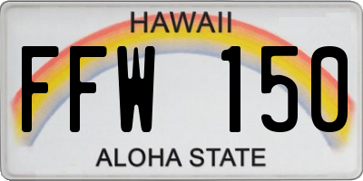 HI license plate FFW150