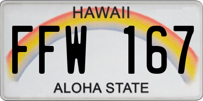 HI license plate FFW167