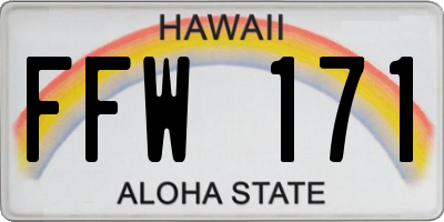 HI license plate FFW171