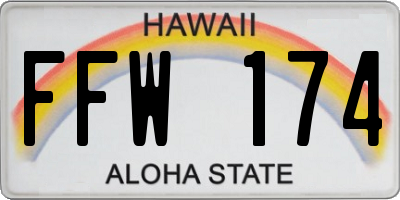 HI license plate FFW174