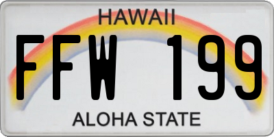 HI license plate FFW199