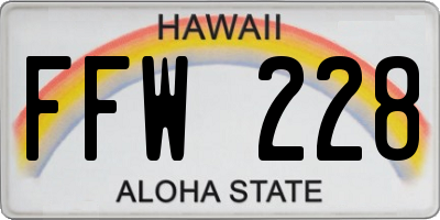 HI license plate FFW228