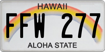 HI license plate FFW277