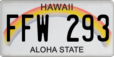 HI license plate FFW293