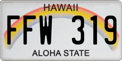 HI license plate FFW319