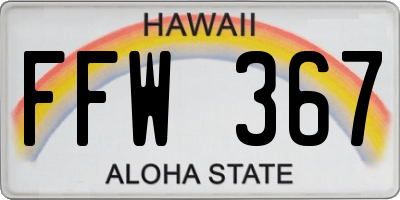 HI license plate FFW367