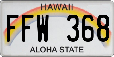 HI license plate FFW368