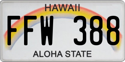 HI license plate FFW388