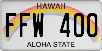 HI license plate FFW400