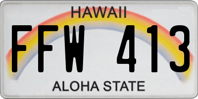 HI license plate FFW413