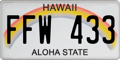 HI license plate FFW433