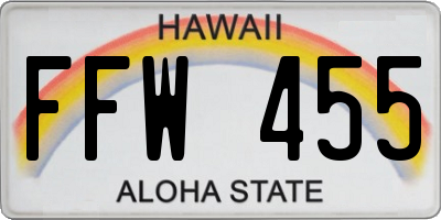 HI license plate FFW455