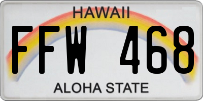 HI license plate FFW468