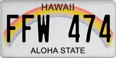 HI license plate FFW474