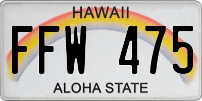 HI license plate FFW475