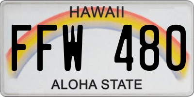 HI license plate FFW480